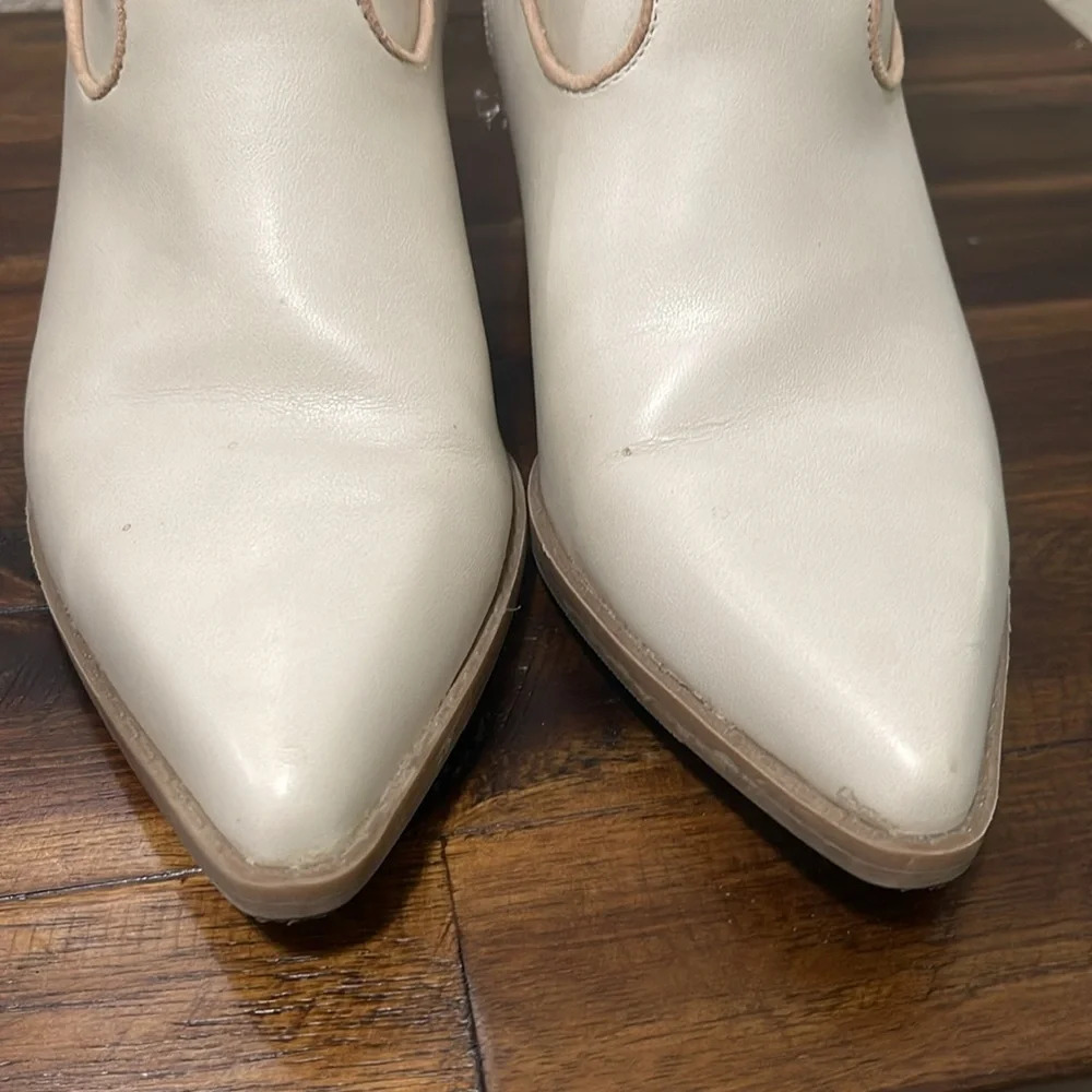 Universal Thread Cream Beige Western Rodeo Cowboy Cowgirl Pointy Boots Booties 6 - Picture 4 of 16